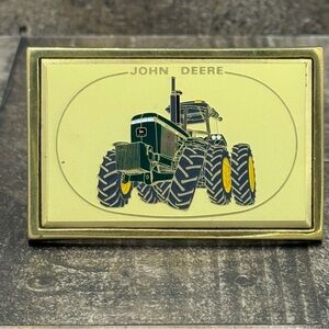 Vintage John Deere Solid Brass Belt Buckle